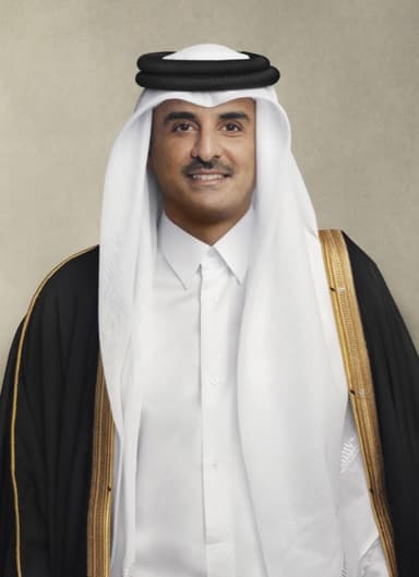 Qatar Amiri Flight — Emir Tamim portrait