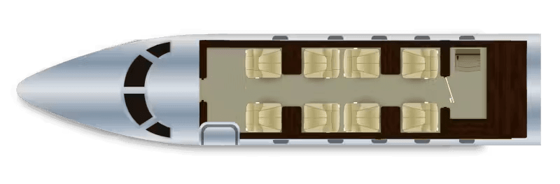 Beechcraft King Air 350i cabin floorplan