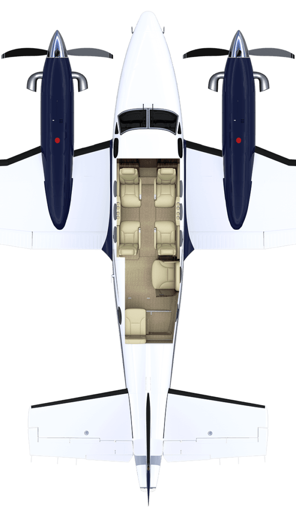 Beechcraft C90A King Air cabin floorplan