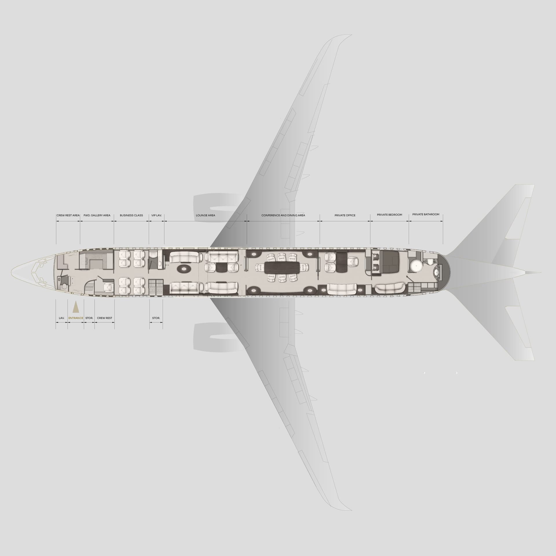 Boeing 737-800 cabin floorplan