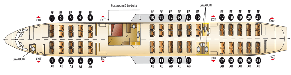 Boeing 757-200 cabin floorplan