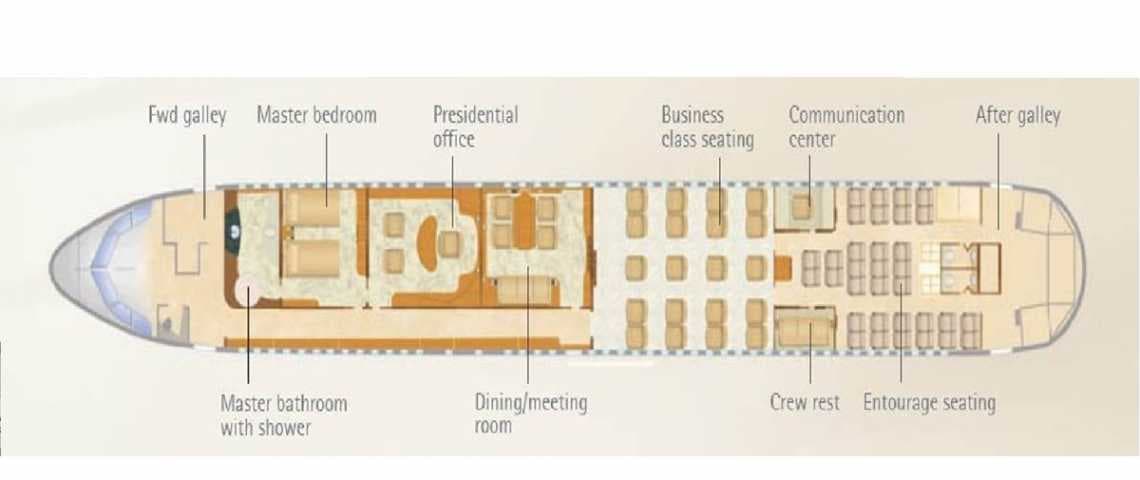 Boeing 767-200ER cabin floorplan
