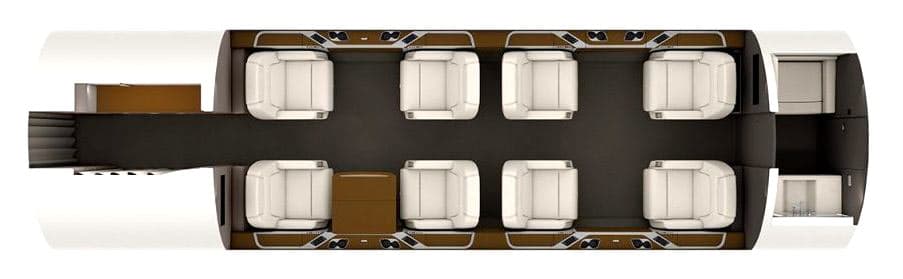 Bombardier Challenger 350 cabin floorplan