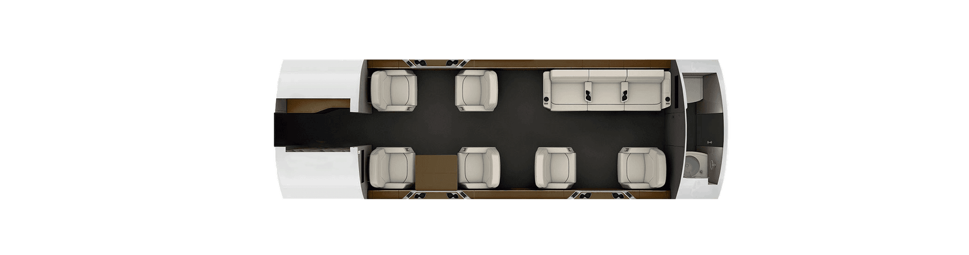 Bombardier Challenger 650 cabin floorplan