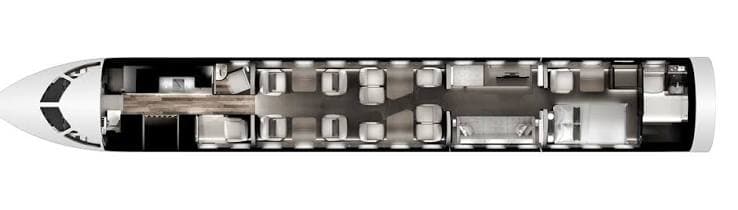 Bombardier Global 8000 cabin floorplan