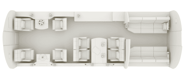 Dassault Falcon 7X cabin floorplan