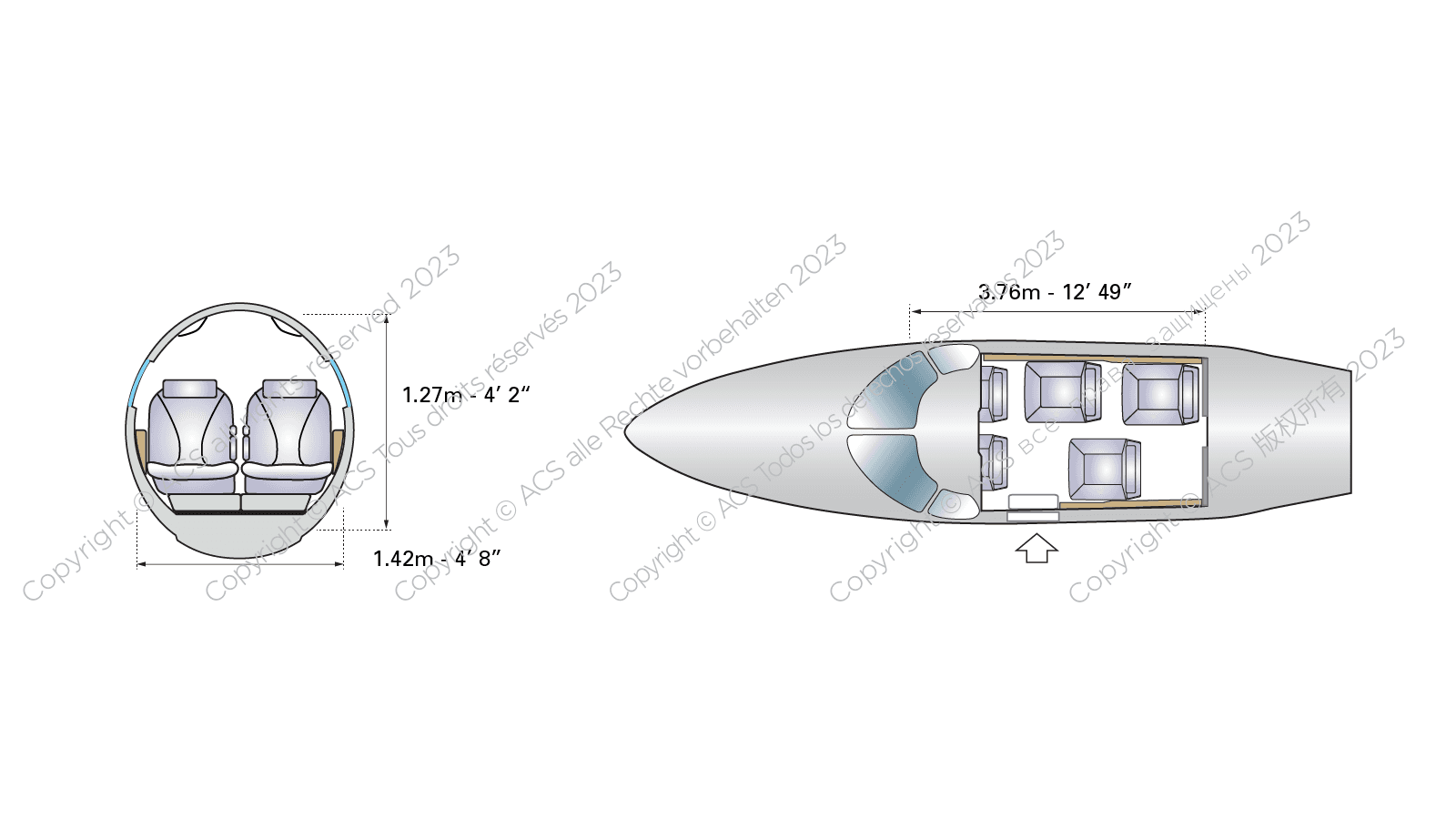 Eclipse 500 cabin floorplan