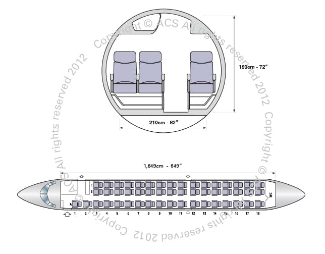 Embraer ERJ-145XR cabin floorplan