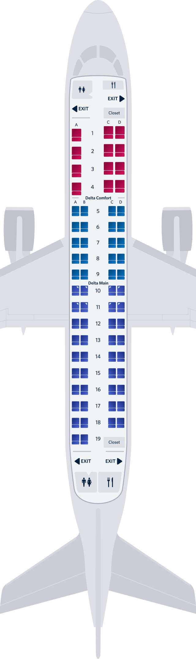 Embraer ERJ-175 cabin floorplan