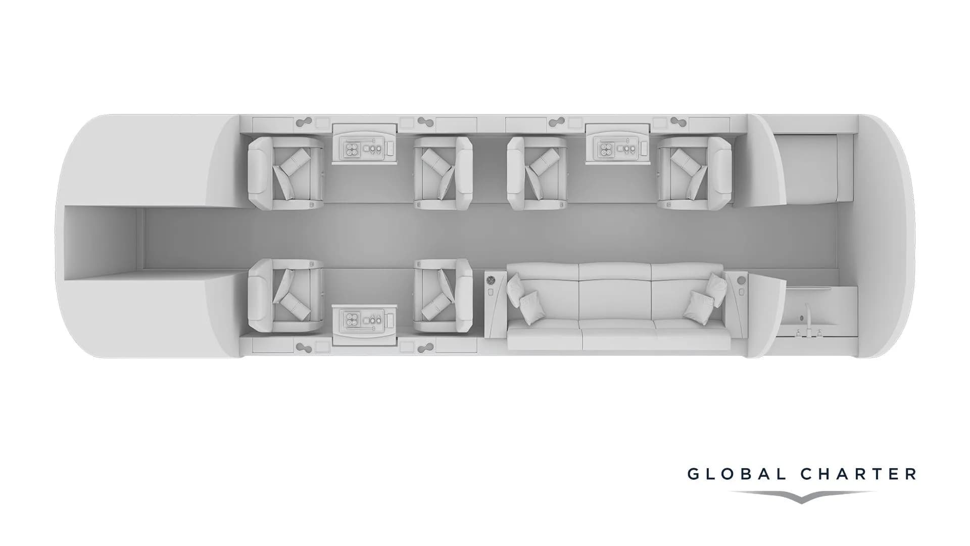 Embraer Legacy 500 cabin floorplan