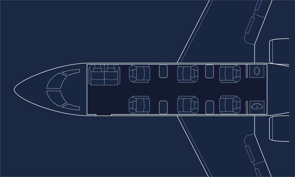 Embraer Praetor 500 cabin floorplan