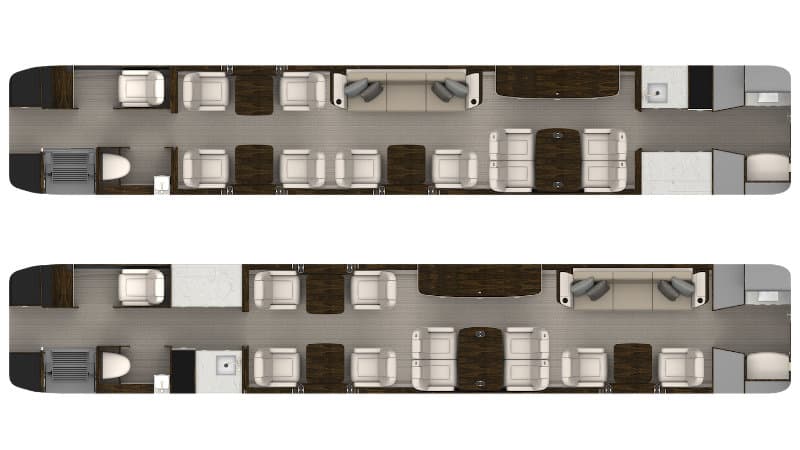 Gulfstream G600 cabin floorplan