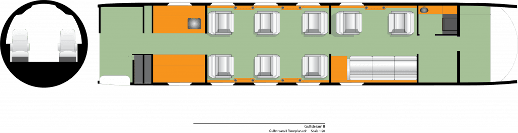 Gulfstream II cabin floorplan