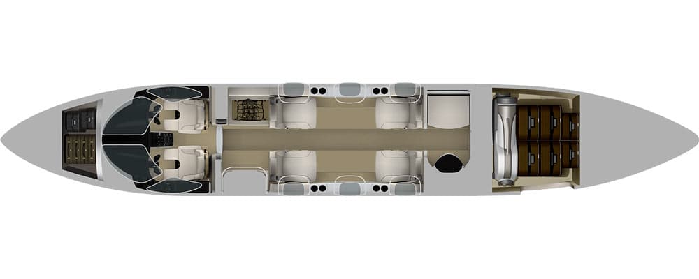 HondaJet HA-420 cabin floorplan