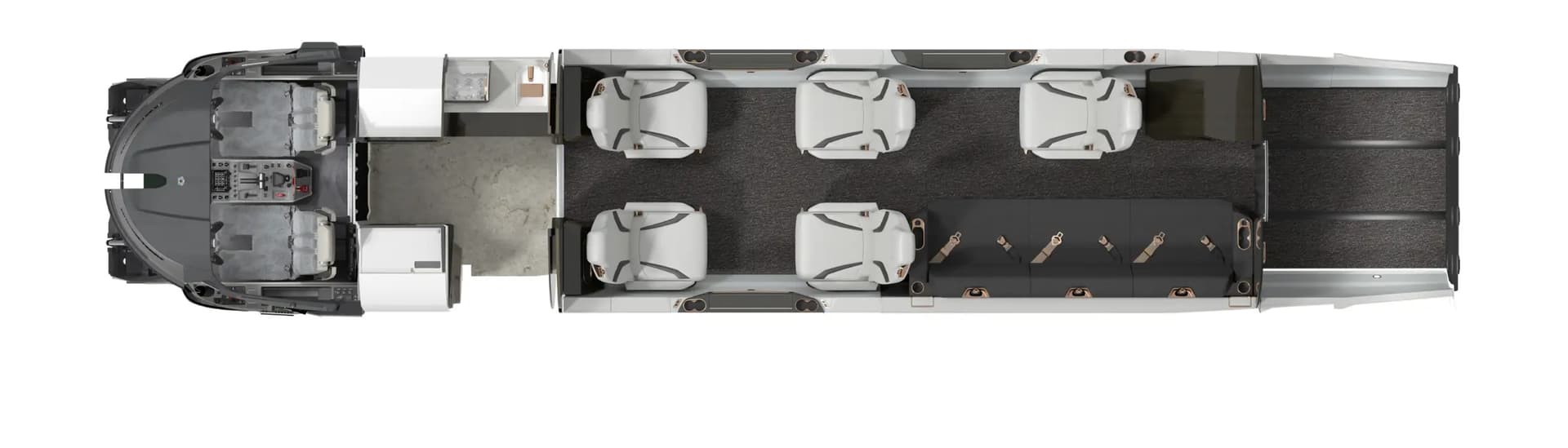 Pilatus PC-24 cabin floorplan