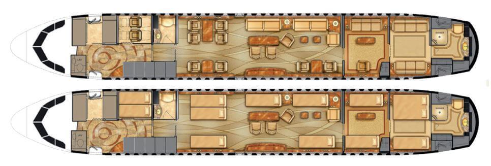 Boeing Business Jet floor plan