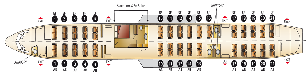 Boeing 757-200 cabin floor plan — Donald Trump's private jet interior layout