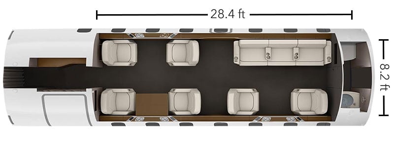 Bombardier Challenger 605 floor plan
