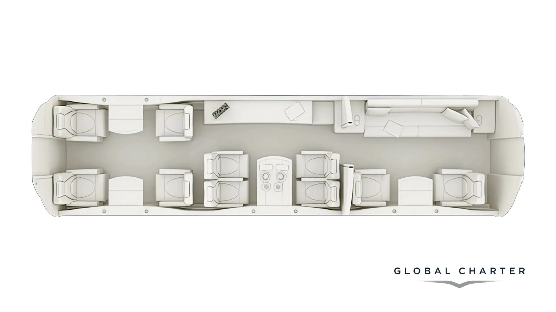 Bombardier Global 5000 floor plan