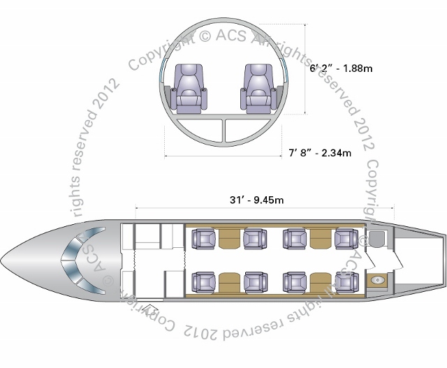 Dassault Falcon 2000EX floor plan