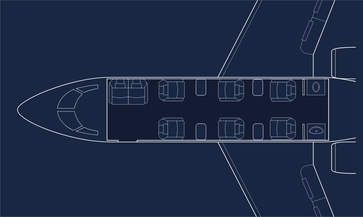 Embraer Praetor 500 floor plan