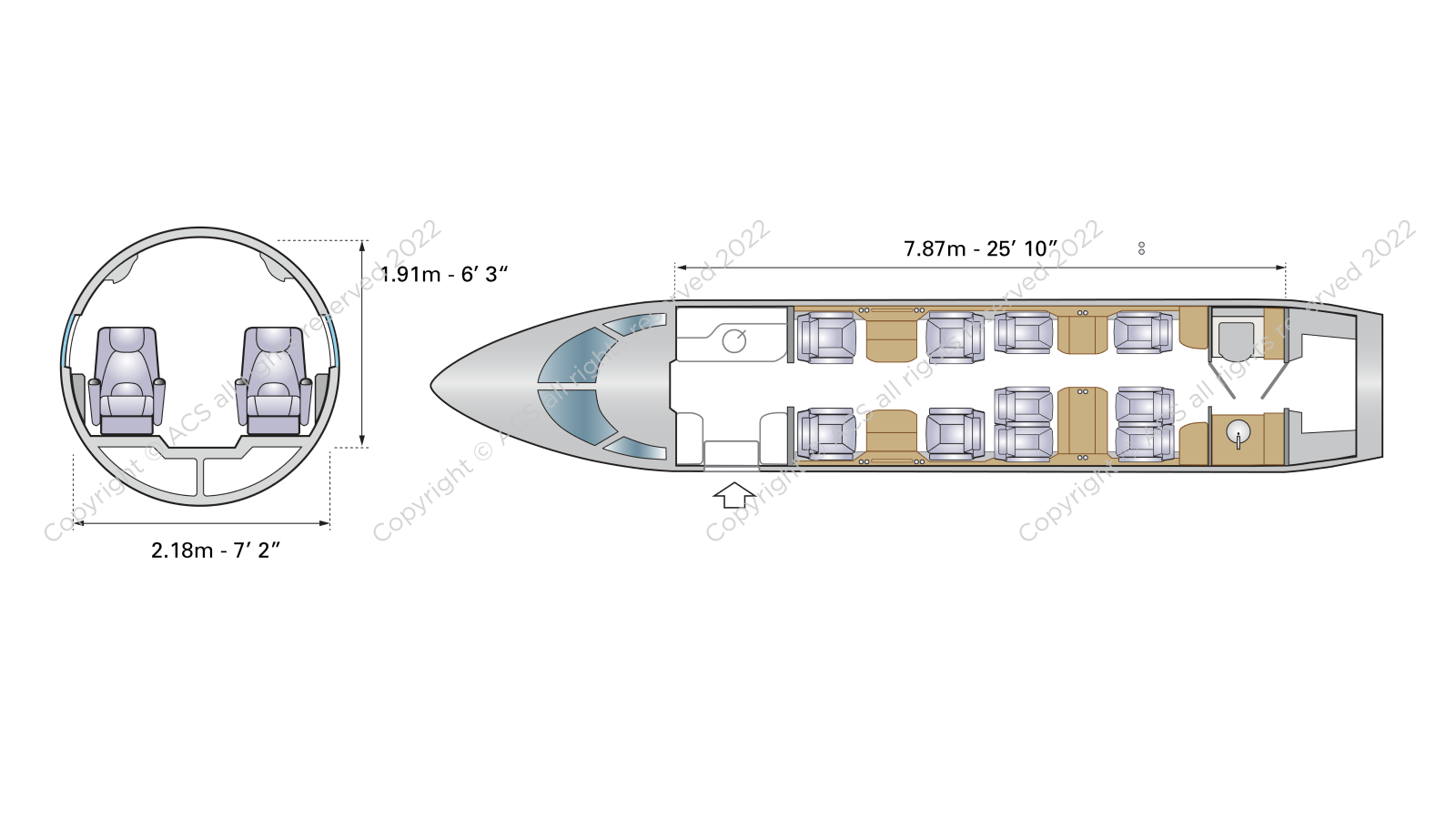 Gulfstream G280 floor plan