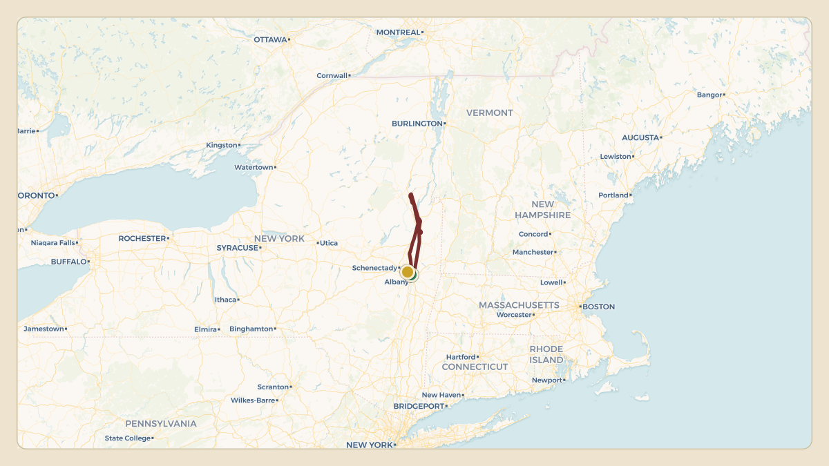 Flight path for Kathy Hochul's N761NY from KALB — Albany International Airport to KALB — Albany International Airport