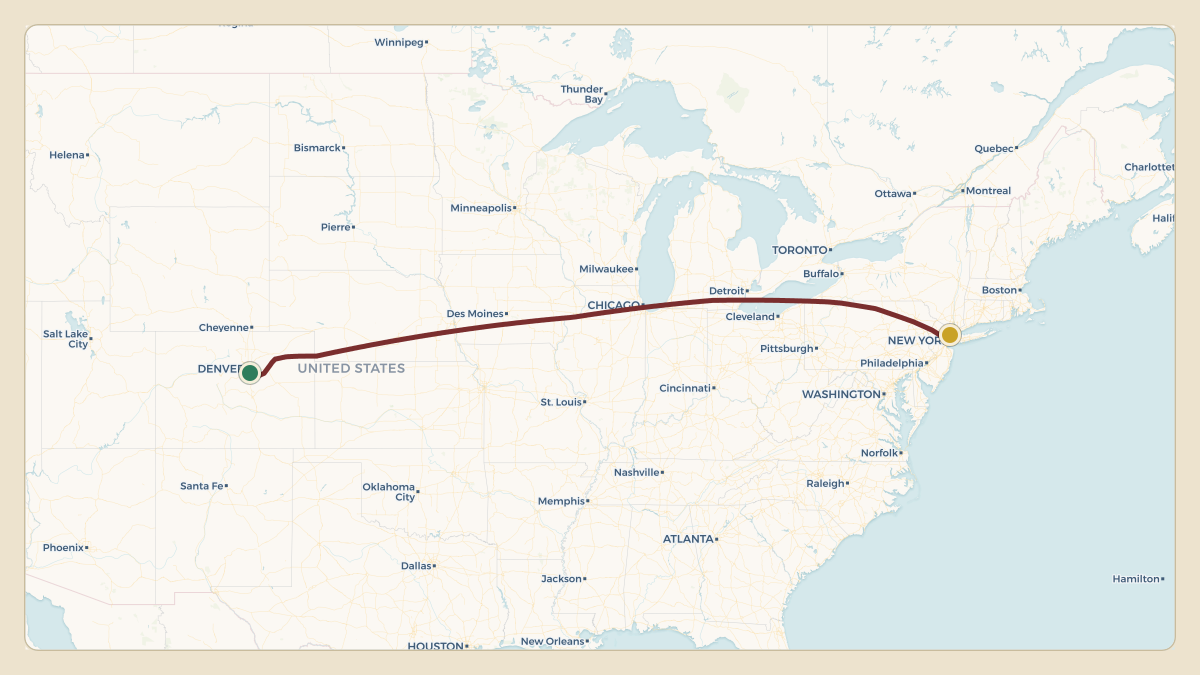Flight path for Stan Kroenke's N729KF from KAPA — Centennial Airport to KTEB — Teterboro Airport