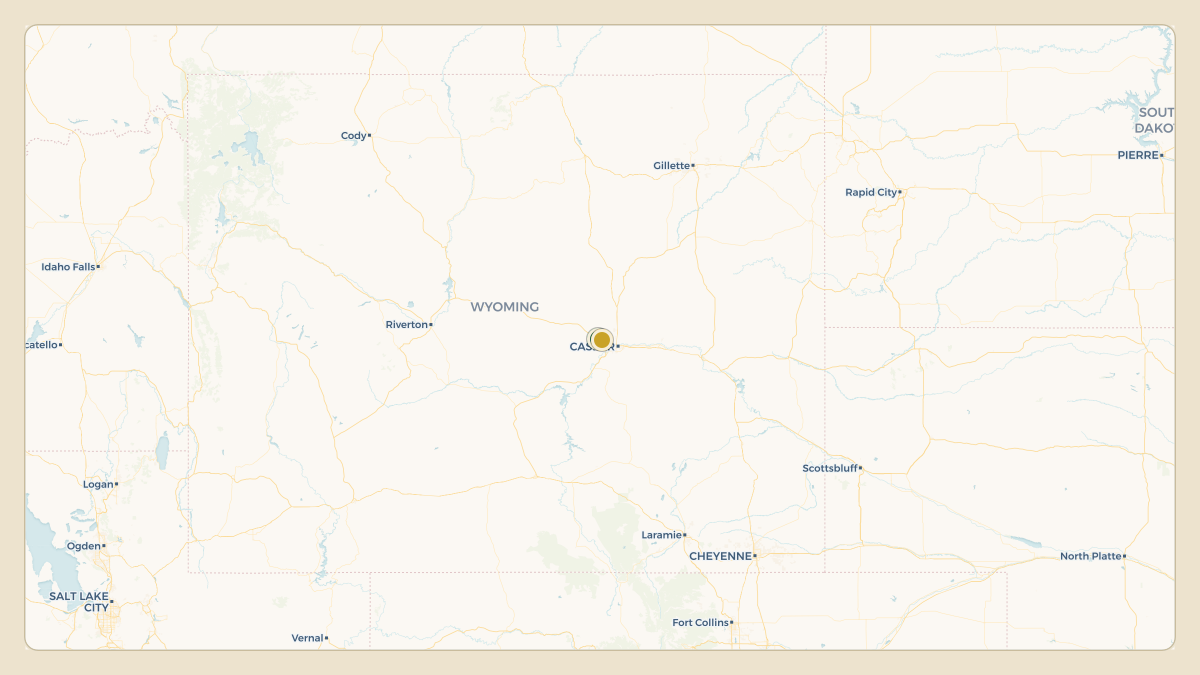 Flight path for Greg Gianforte's N1247E from 45WY — American Falconry Airport to KCPR — Casper-Natrona County International Airport