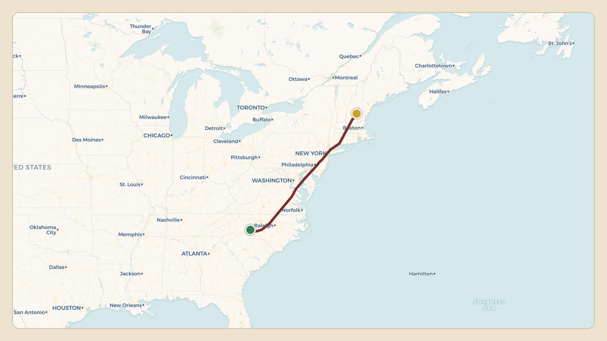 Flight path for Denny Hamlin's N400DH from KJQF — Concord-Padgett Regional Airport to KCON — Concord Municipal Airport