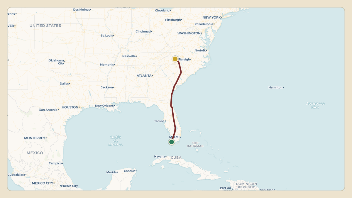 Flight path for Dale Earnhardt Jr.'s N38AD from KBPD — Big Pine Sands STOLGround to KSVH — Statesville Regional Airport
