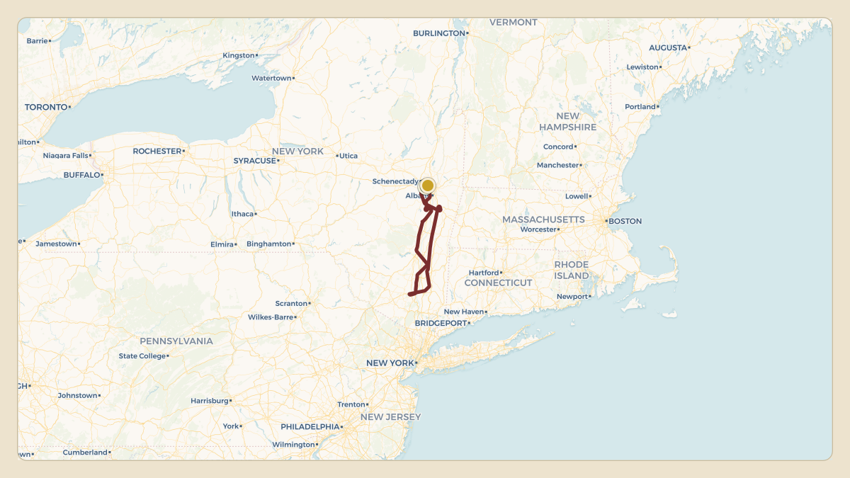 Flight path for Kathy Hochul's N761NY from KALB — Albany International Airport to KALB — Albany International Airport