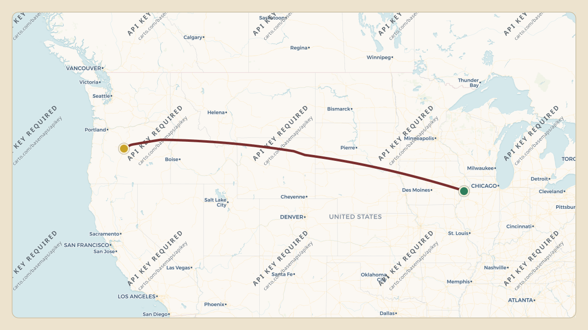 Flight path for Deere & Co's N650JD from KMLI — Quad City International Airport to KRDM — Roberts Field