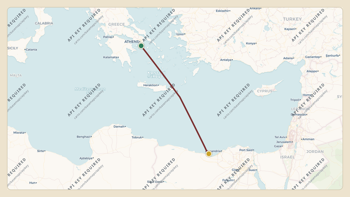 Flight path for Bharat Forge's VT-SDK from LGAV — Athens Eleftherios Venizelos International Airport to VAPO — Pune International Airport