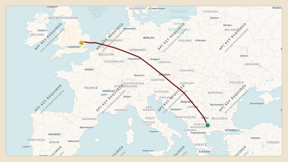 Flight path for Sheikh Mohammed bin Rashid Al Maktoum's A6-GGP from OMDB — Dubai International Airport to EGSS — London Stansted Airport