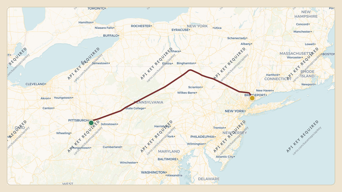 Flight path for PNC Financial's N852DL from KAGC — Allegheny County Airport to KHPN — Westchester County Airport