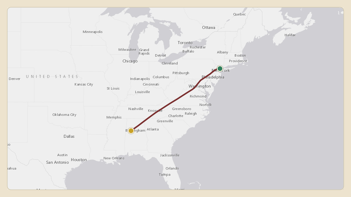 Flight path for Steve Tisch's N18NY from KTEB — Teterboro Airport to KTCL — Tuscaloosa National Airport