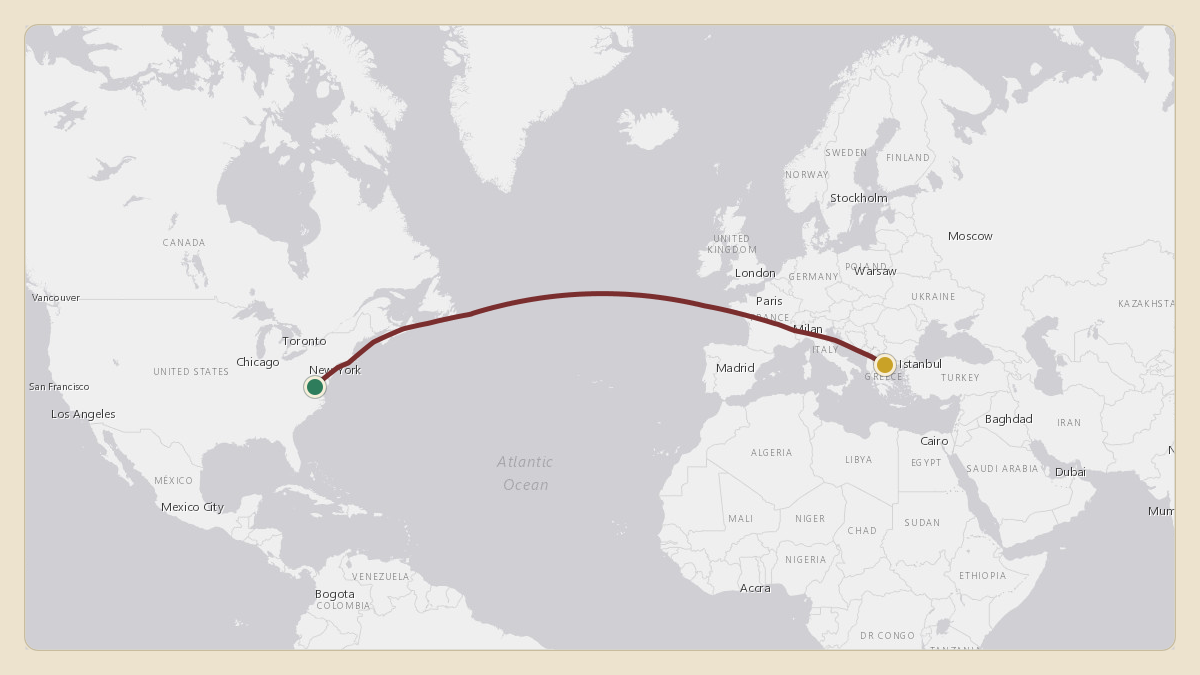 Flight path for Len Blavatnik's N761LE from KRIC — Richmond International Airport to LGTS — Thessaloniki Macedonia International Airport