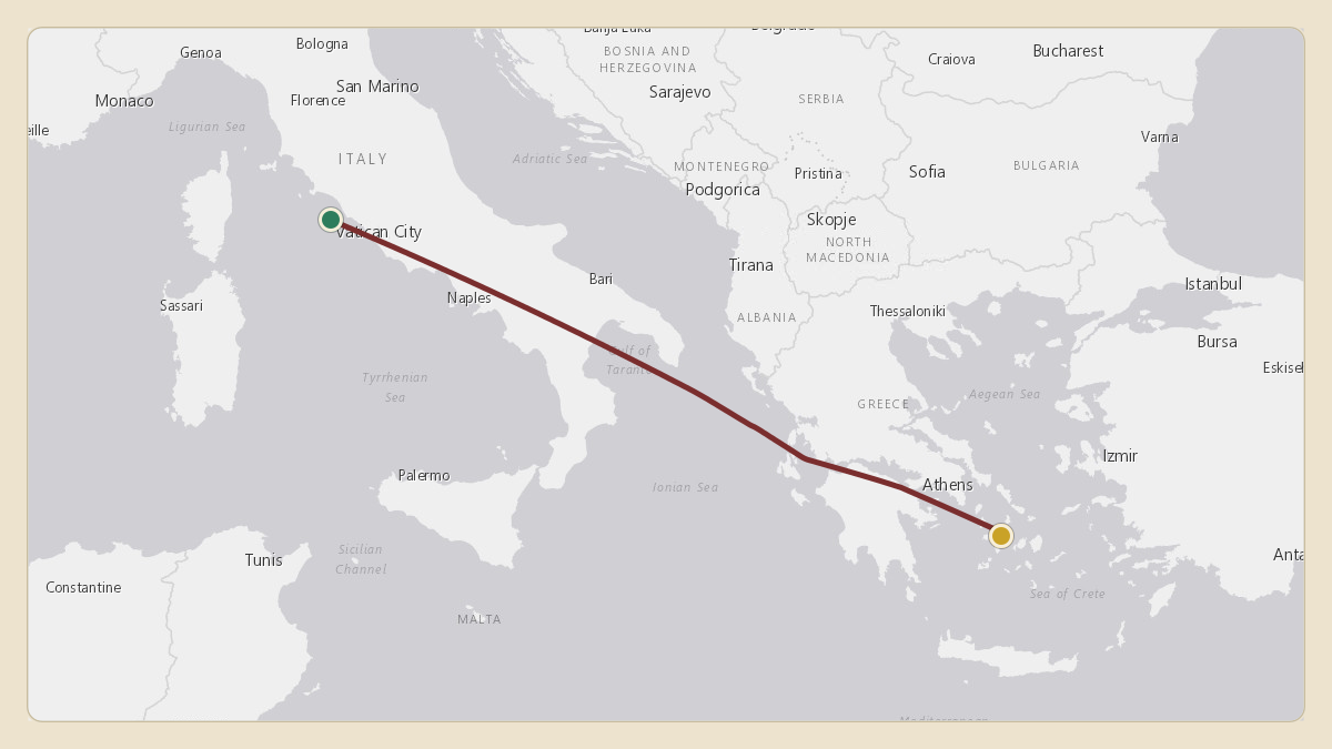 Flight path for Prince Albert II's 3A-MGA from LIAR — Furbara Air Base to LFMN — Nice Côte d'Azur Airport