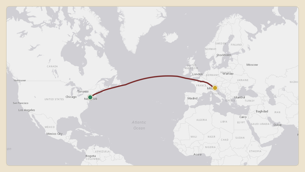 Flight path for J Balvin's 9H-JBJ from KTEB — Teterboro Airport to LIPZ — Venice Marco Polo Airport