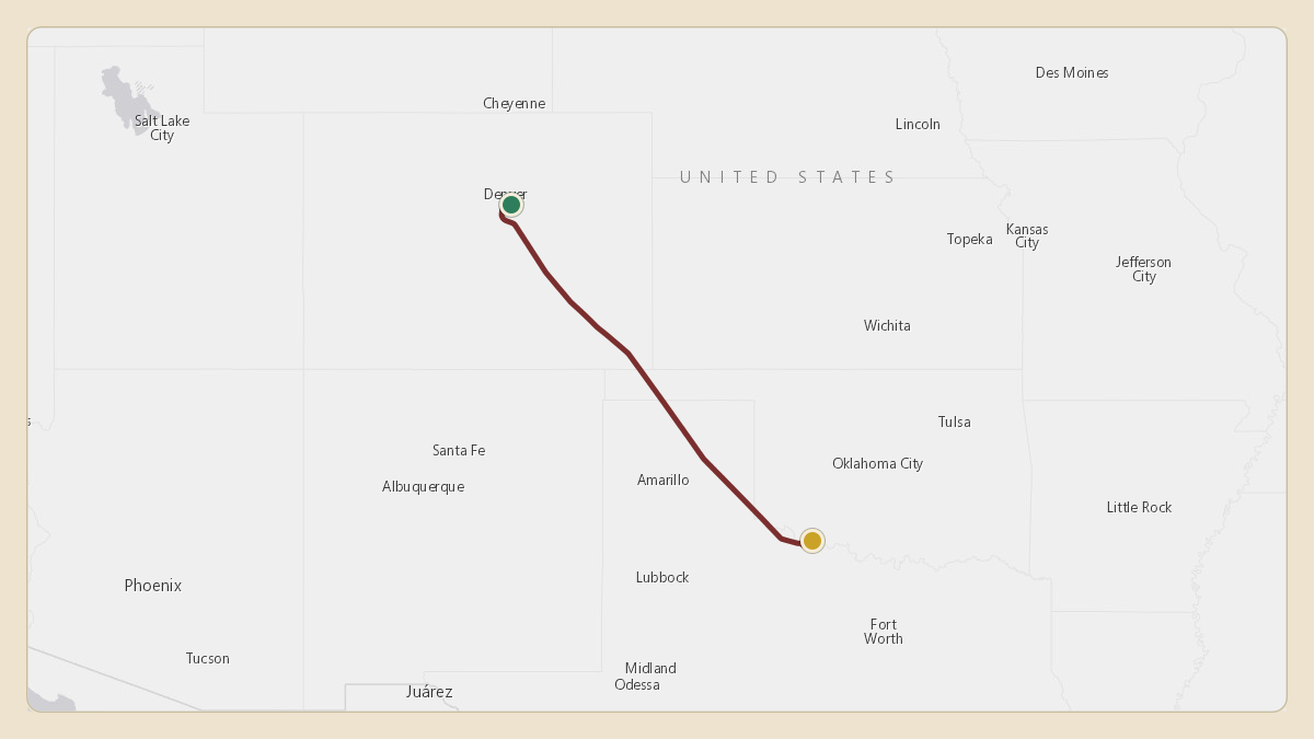 Flight path for Stan Kroenke's N729KF from KAPA — Centennial Airport to KFDR — Frederick Regional Airport