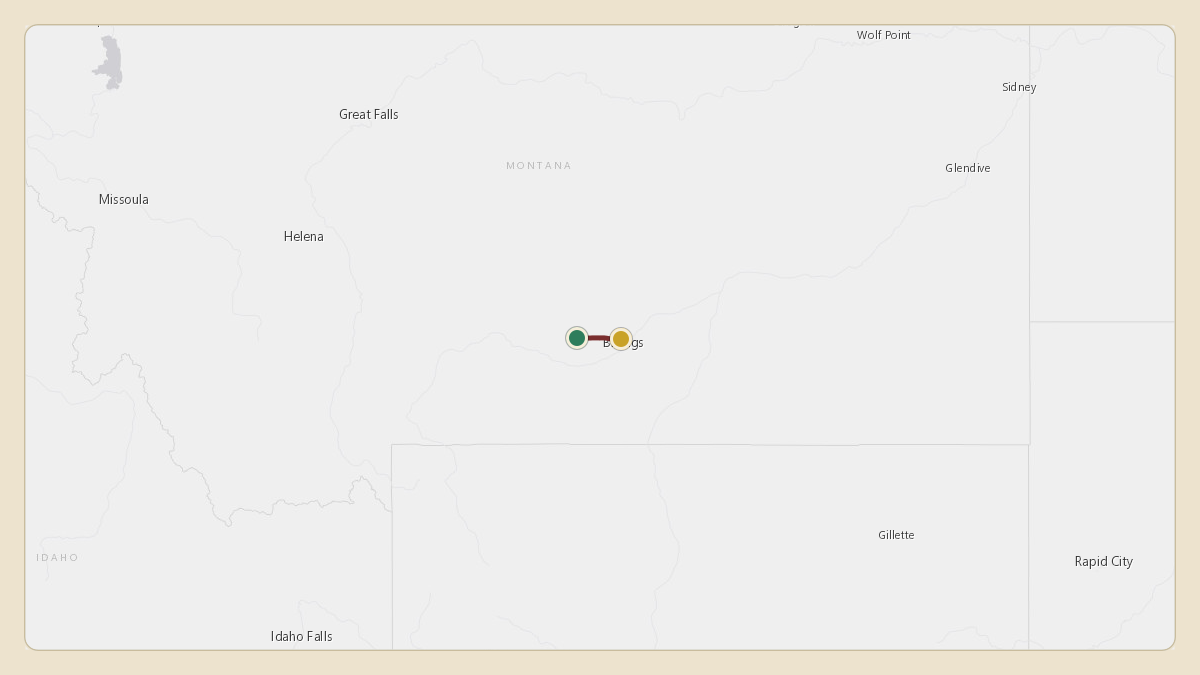 Flight path for Greg Gianforte's N1247E from K6S3 — Woltermann Memorial Airport to KBIL — Billings Logan International Airport