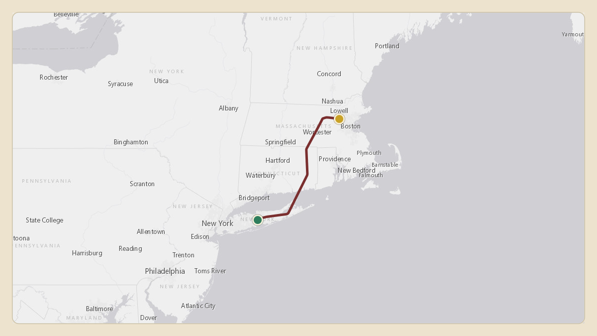 Flight path for Ferrari of Fort Lauderdale's N99MB from KISP — Long Island MacArthur Airport to KBED — Laurence G Hanscom Field