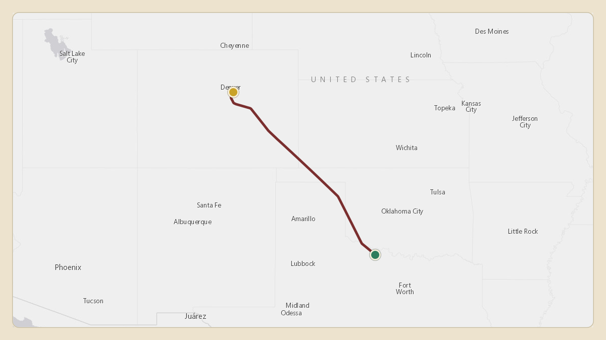 Flight path for Stan Kroenke's N729KF from KSPS — Wichita Falls Municipal Airport / Sheppard Air Force Base to KAPA — Centennial Airport