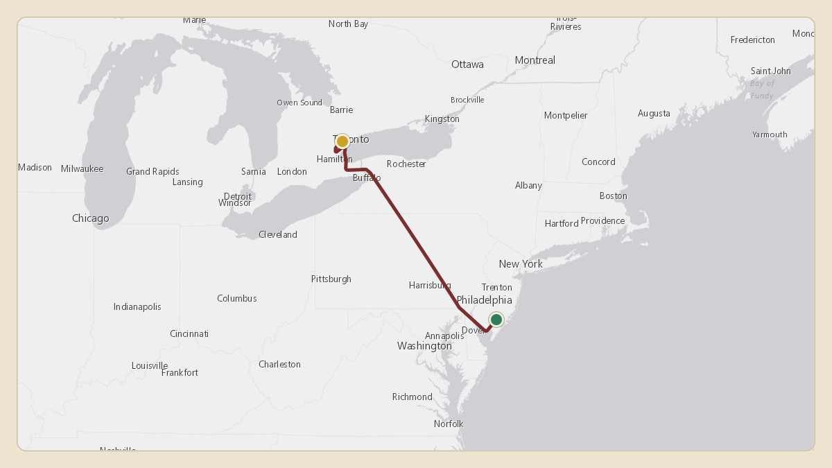 Flight path for MGM Resorts's N781MM from KACY — Atlantic City International Airport to CYYZ — Toronto Pearson International Airport