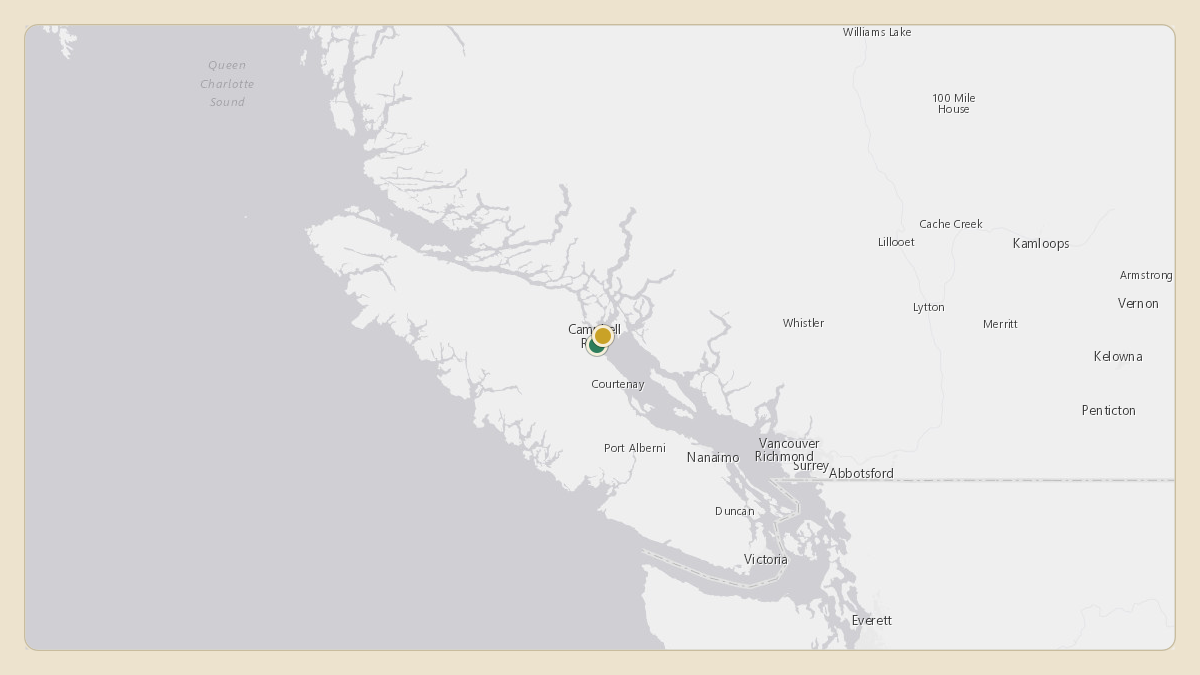 Flight path for Greg Gianforte's N1247E from CYBL — Campbell River Airport to CAE3 — Campbell River Seaplane Base