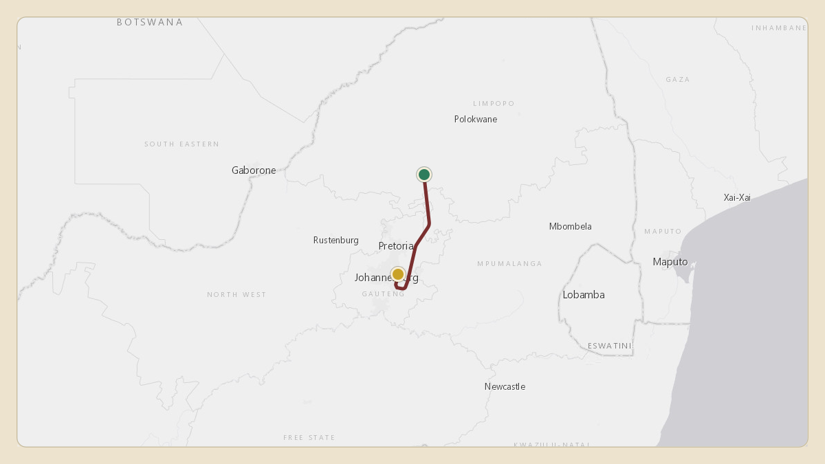 Flight path for Nicky Oppenheimer's ZS-EKA from FAOR — O.R. Tambo International Airport to FAOR — O.R. Tambo International Airport