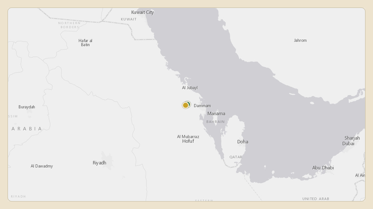 Flight path for Saudi Aramco's N801XA from OEDF — King Fahd International Airport to OEDF — King Fahd International Airport