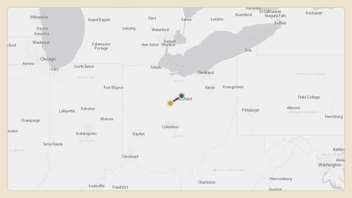Flight path for Mike DeWine's N387LJ from KMFD — Mansfield Lahm Regional Airport to KMFD — Mansfield Lahm Regional Airport