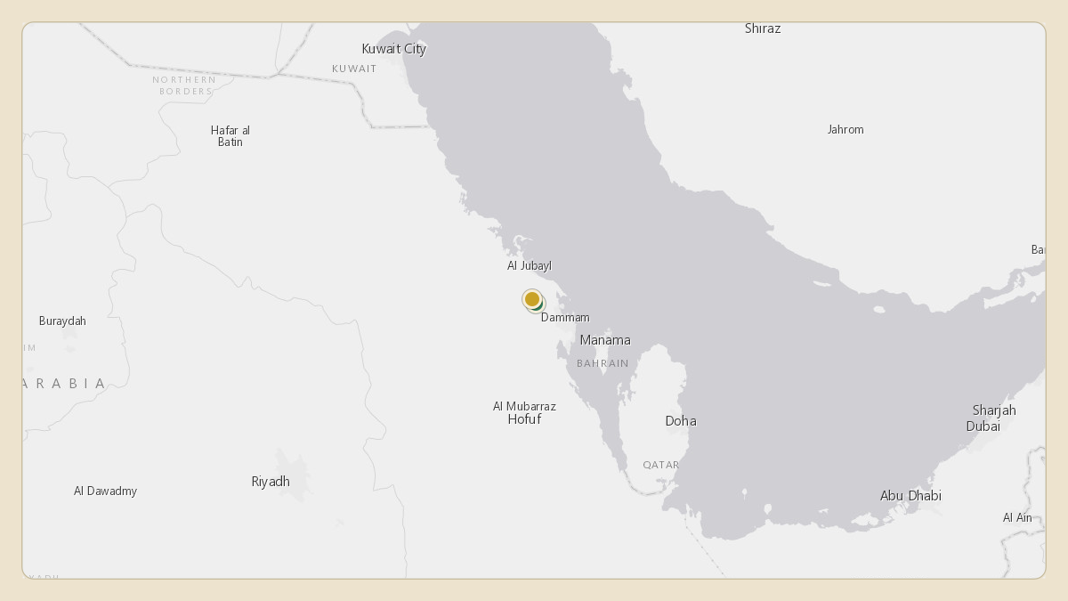 Flight path for Saudi Aramco's N801XA from OEDF — King Fahd International Airport to OEDF — King Fahd International Airport